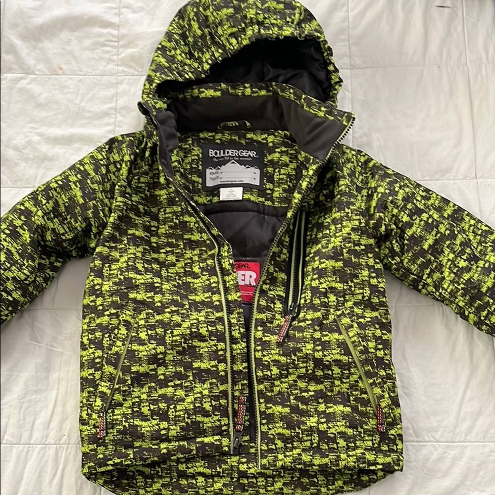 Boulder Gear Kids' Green Pattern Ski/Snow Jacket NWOT